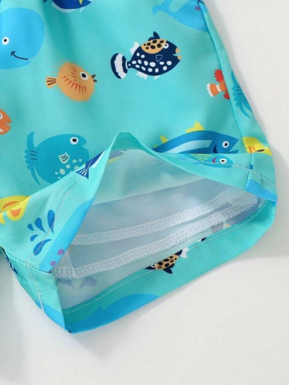 Baby Boys Cartoon Fish Swim Shorts And Hat Set - Picture 5 of 9